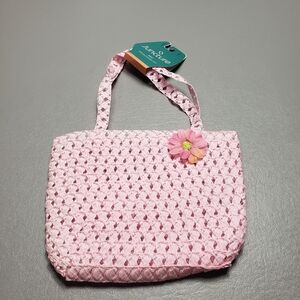 3/$15 New juncture girls pink flower tote bag